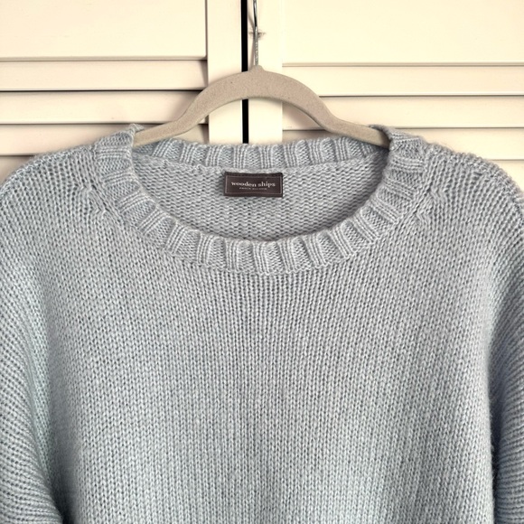 Wooden Ships Tomboy Slouchy Blue Crewneck Sweater Lightweight Size M/L - Picture 4 of 9